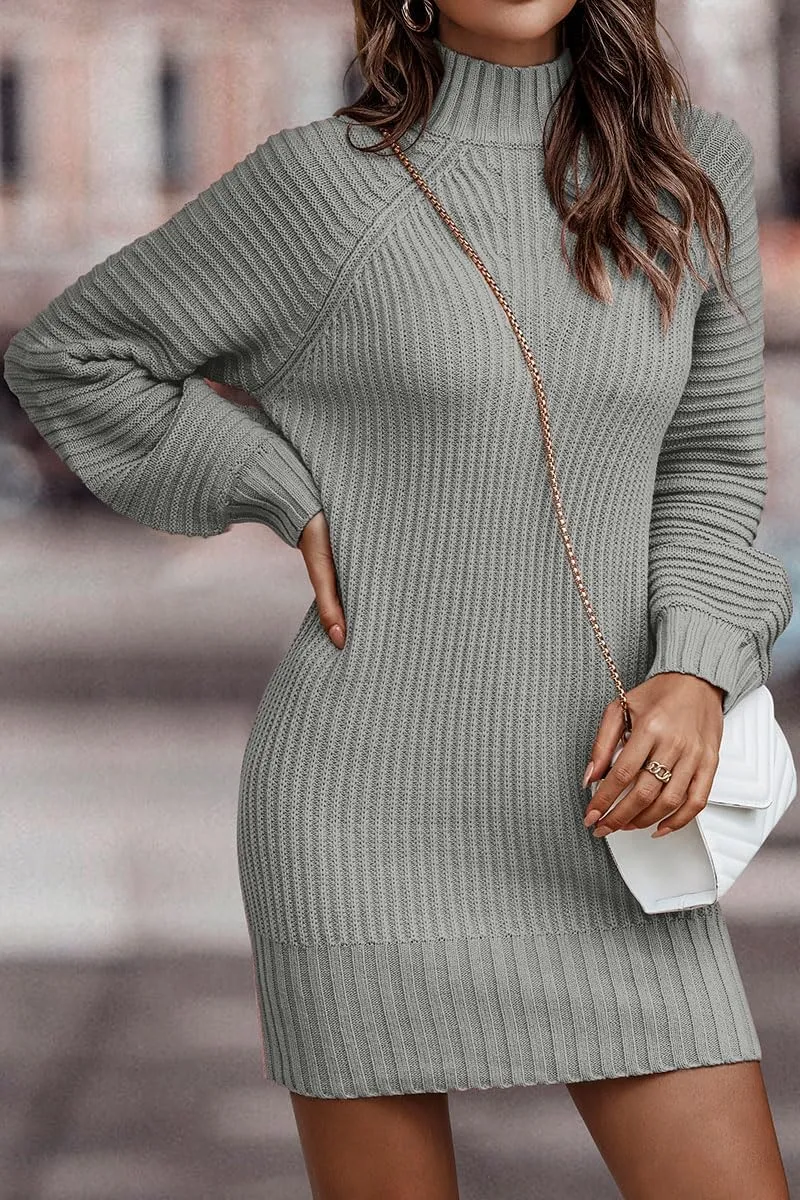2023 Women's Chunky Cable Knit Sweater Dress - Fall & Christmas Tunic