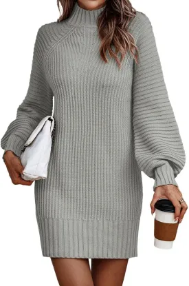 2023 Women's Chunky Cable Knit Sweater Dress - Fall & Christmas Tunic