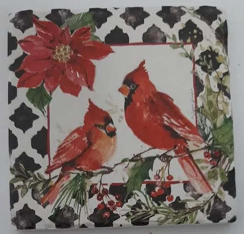 4x4"-Christmas Cardinal Tile Coaster