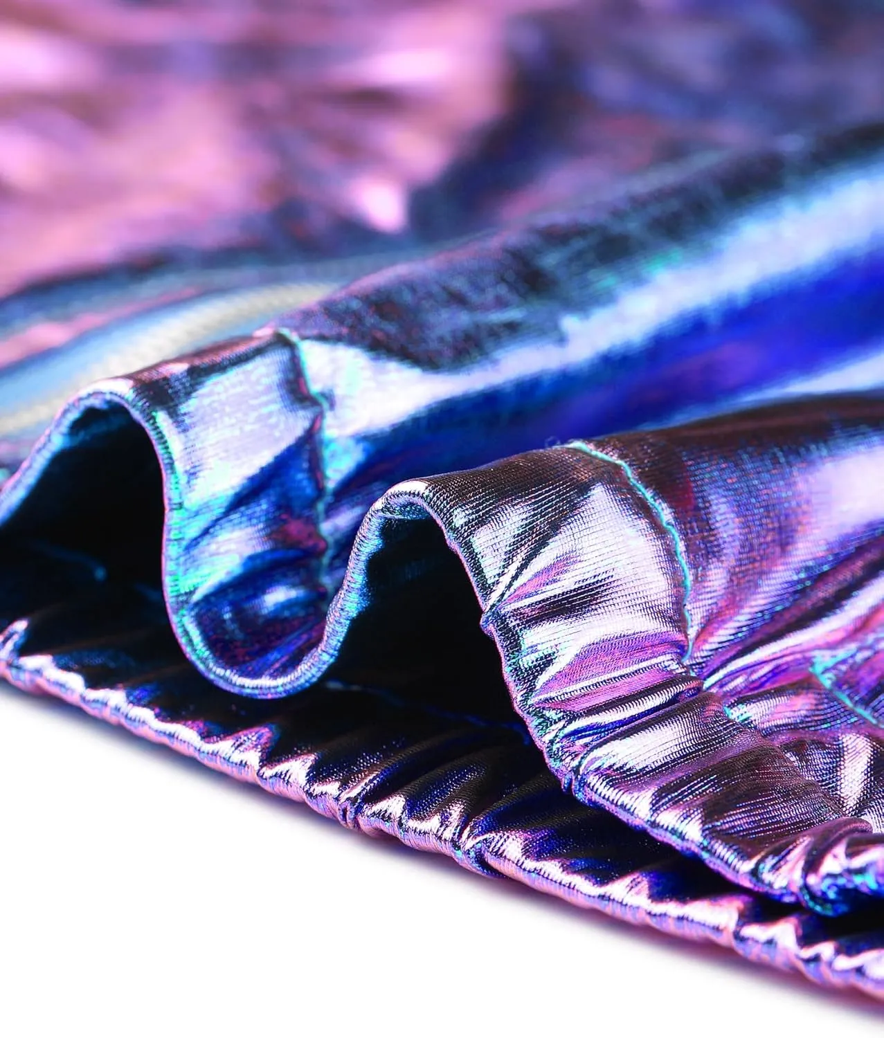 Allegra K Holographic Jackets for Women's Hooded Long Sleeve Zipper Christmas Metallic Jacket
