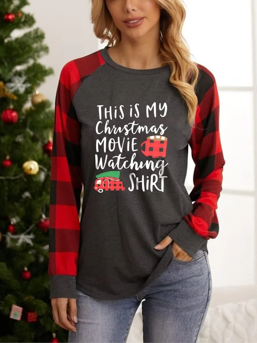 Anbech Womens Christmas Coffee Graphic Tshirt Merry Christmas Long Sleeve Vacation Tops