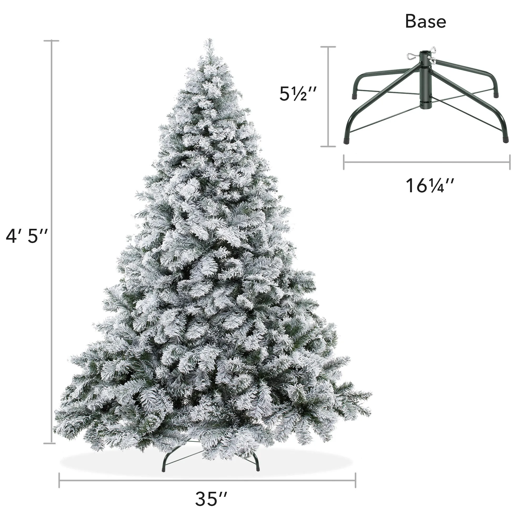 Artificial Flocked Christmas Tree, Snow-Flocked Pine with Stand