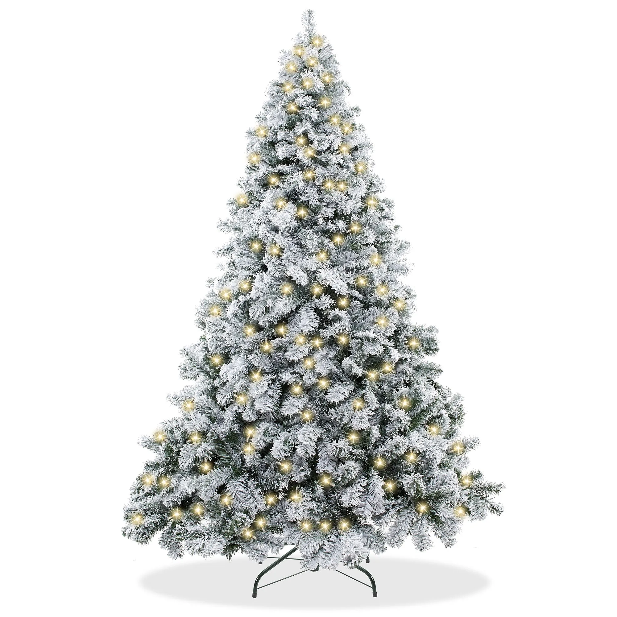 Artificial Flocked Christmas Tree, Snow-Flocked Pine with Stand
