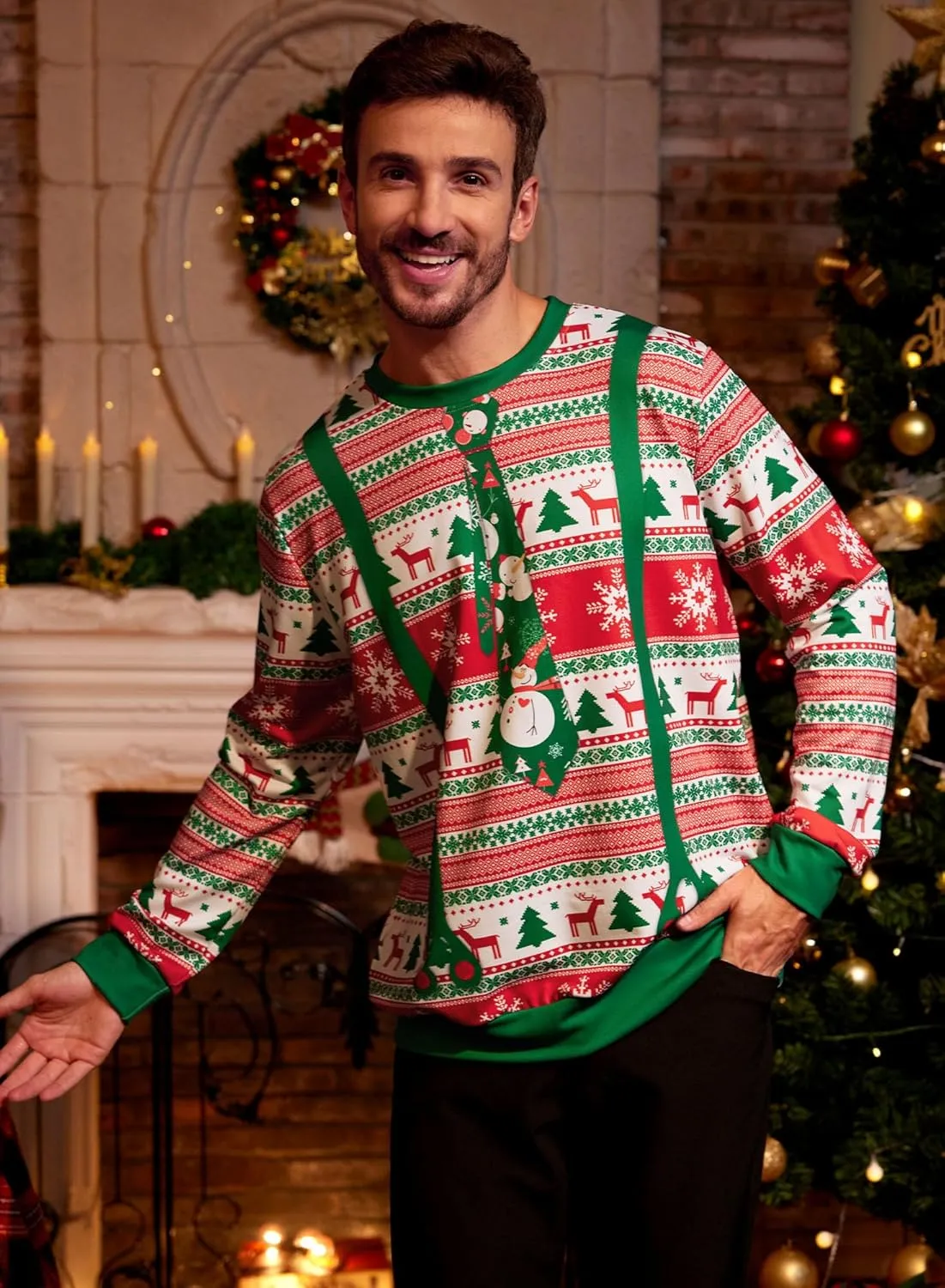 Arvilhill Men's Ugly Christmas Funny Graphic Long Sleeve Unisex Sweatshirt (S-3XL)
