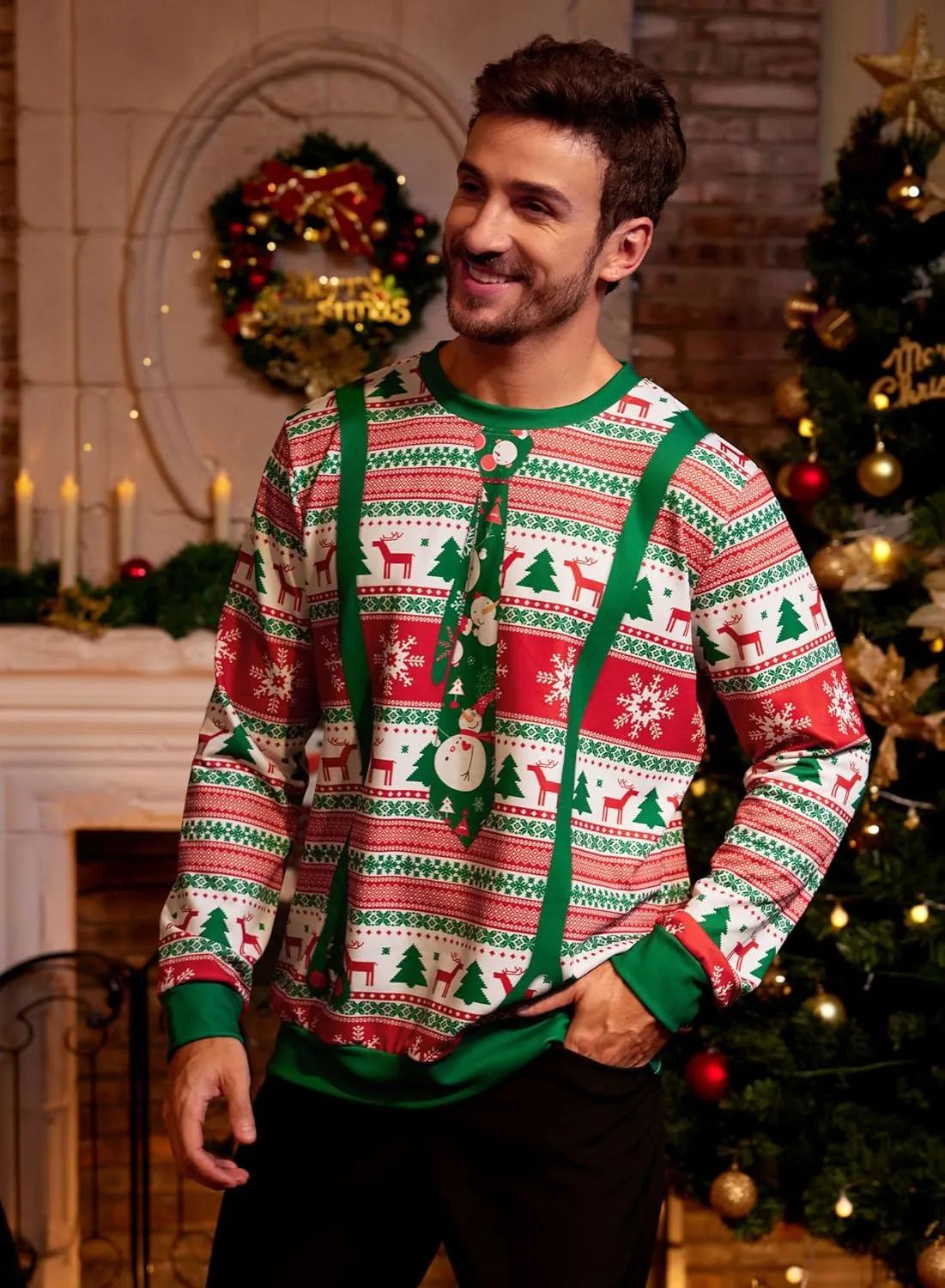 Arvilhill Men's Ugly Christmas Funny Graphic Long Sleeve Unisex Sweatshirt (S-3XL)