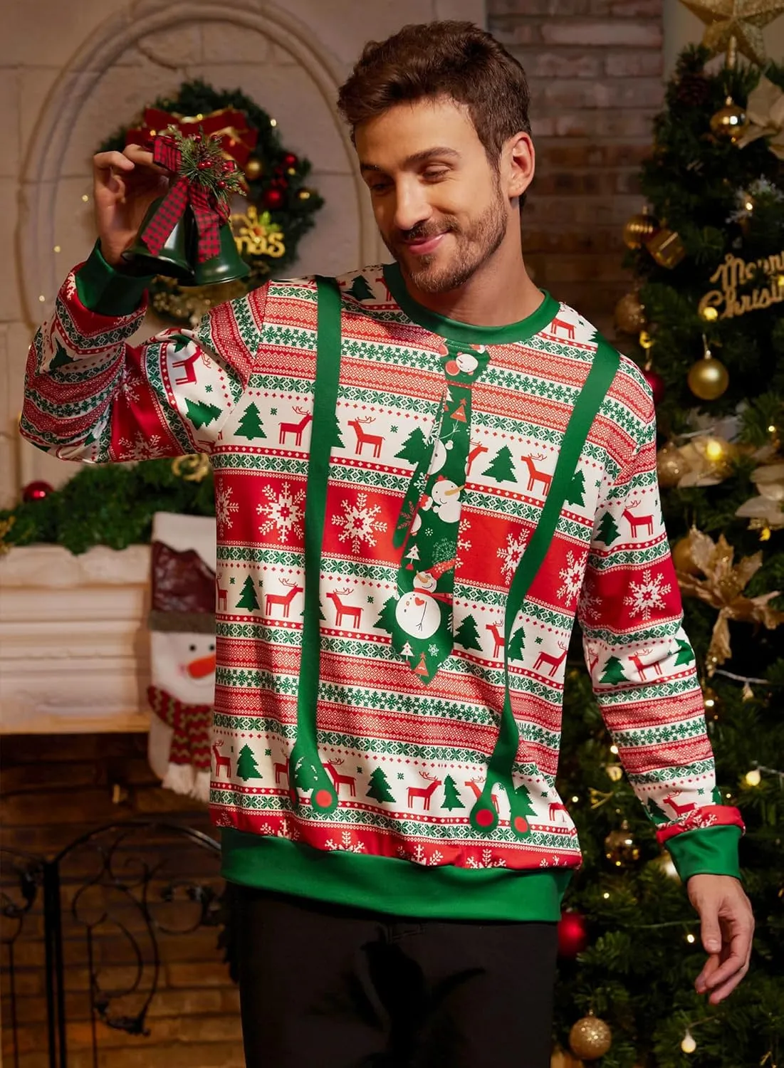 Arvilhill Men's Ugly Christmas Funny Graphic Long Sleeve Unisex Sweatshirt (S-3XL)