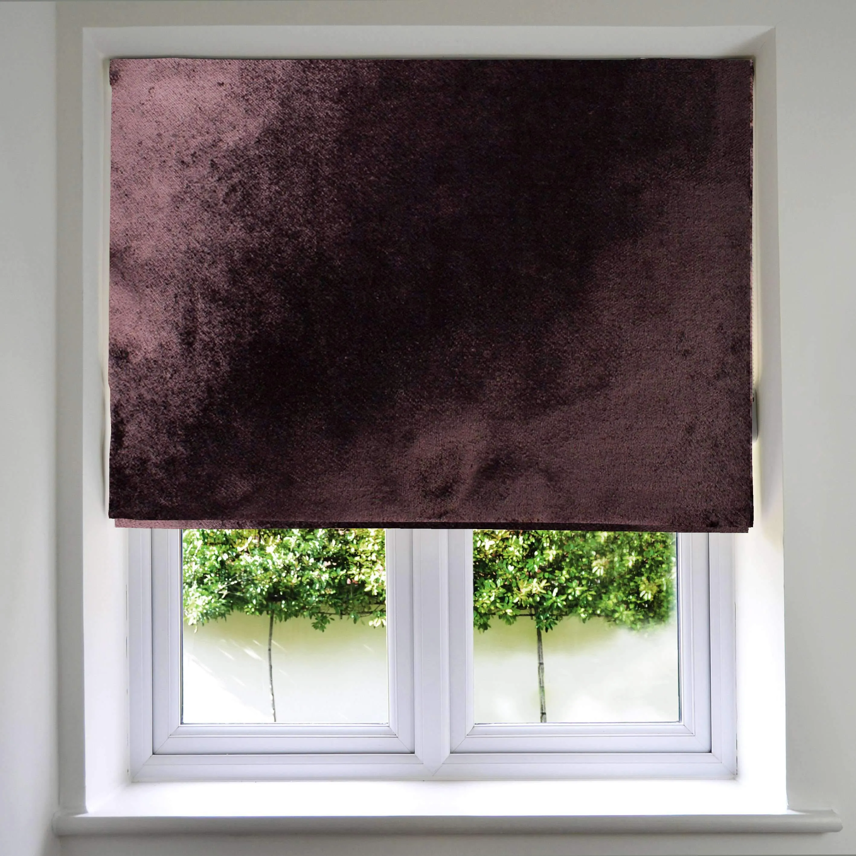 Aubergine Purple Crushed Velvet Roman Blind