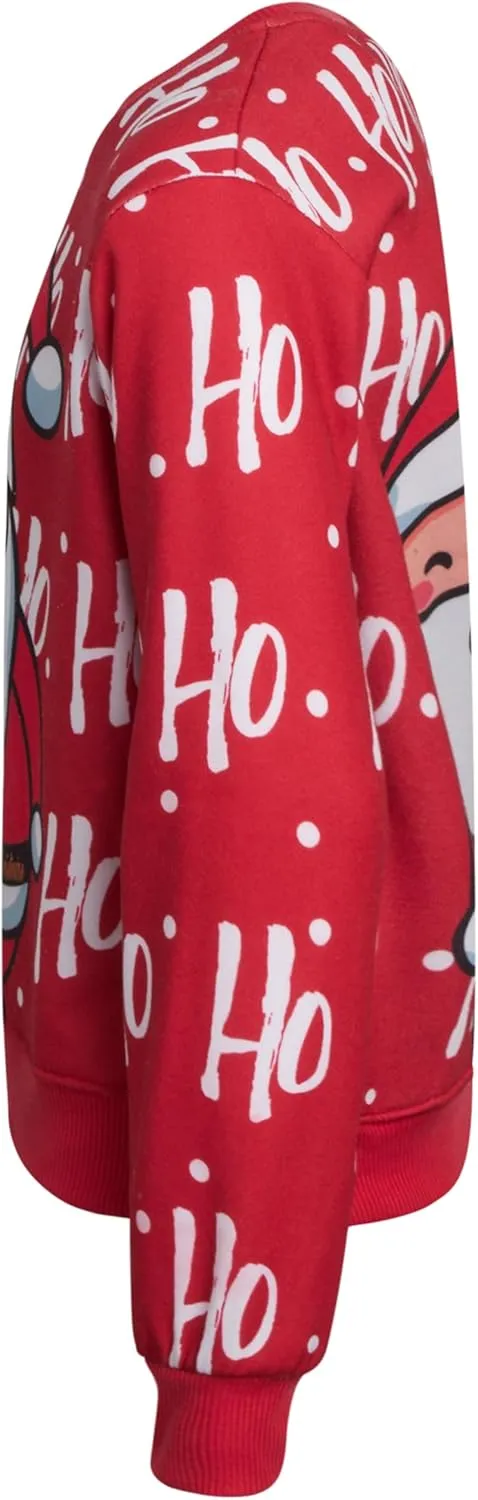 Boys' Ugly Christmas Sweater - Santa Elf and Llama Holiday Graphic Funny Christmas Sweater for Boys (Sizes: 8-18)