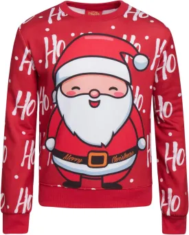 Boys' Ugly Christmas Sweater - Santa Elf and Llama Holiday Graphic Funny Christmas Sweater for Boys (Sizes: 8-18)