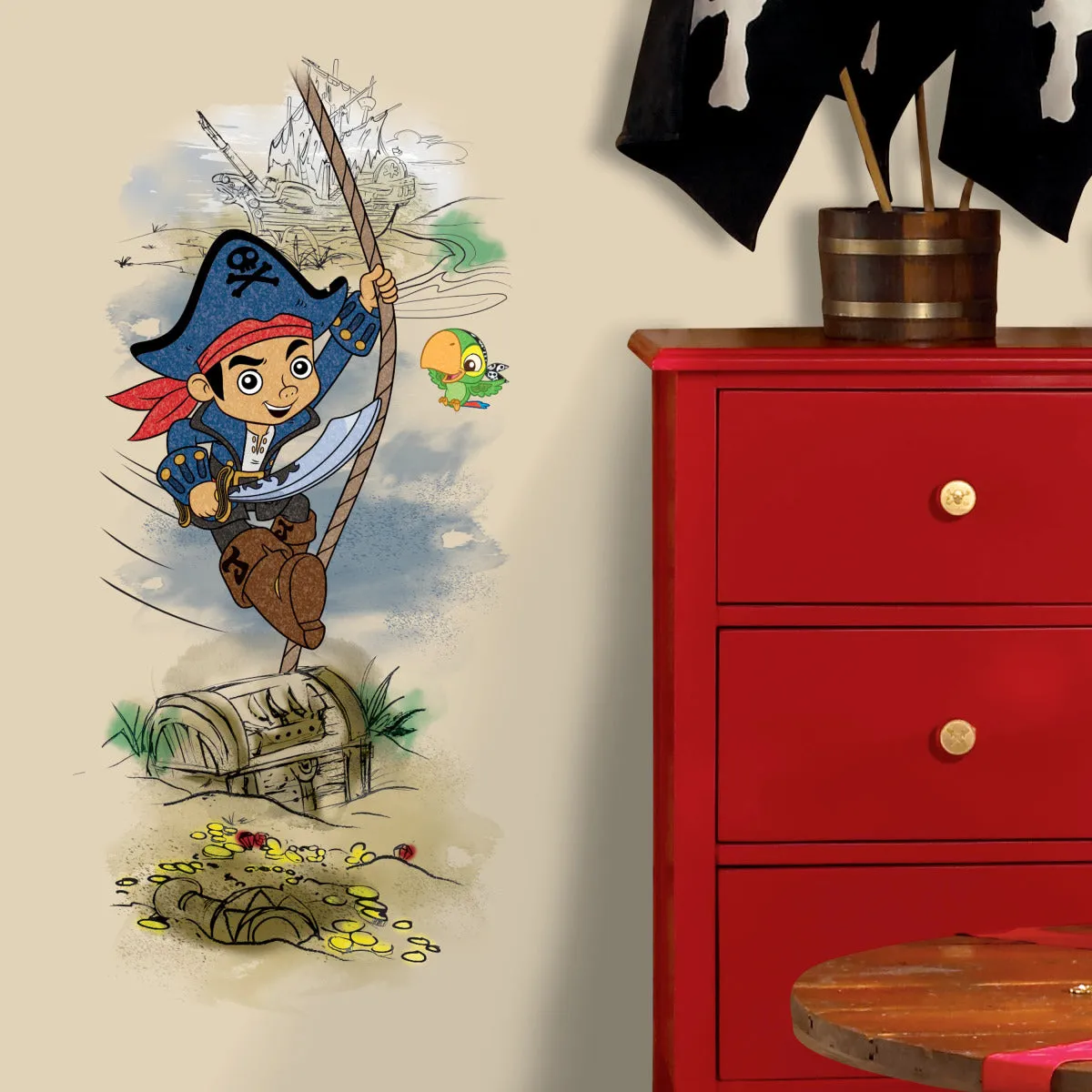 CAPTAIN JAKE & THE NEVER LAND PIRATES TREASURE PEEL AND STICK GIANT WALL GRAPHIC