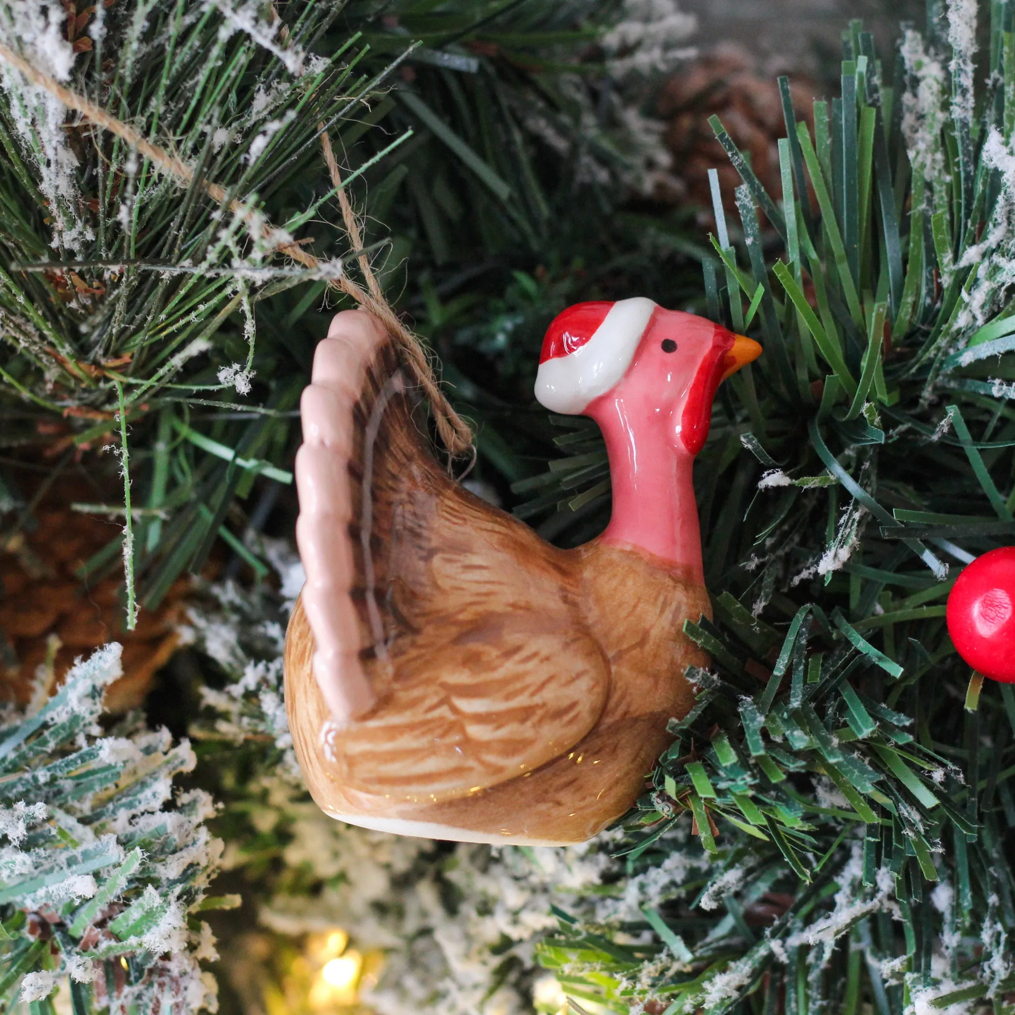 Ceramic Turkey Christmas Tree Ornament