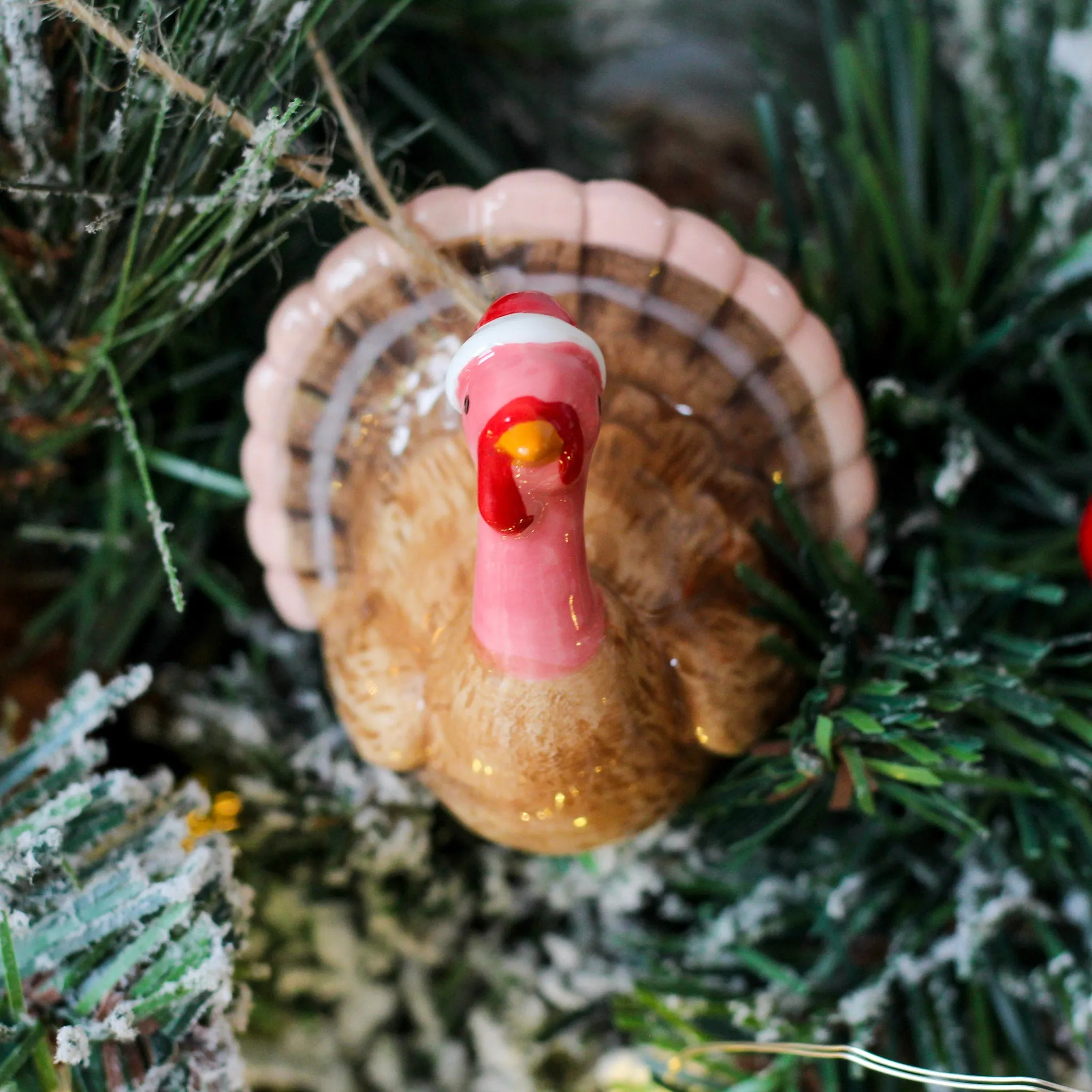 Ceramic Turkey Christmas Tree Ornament