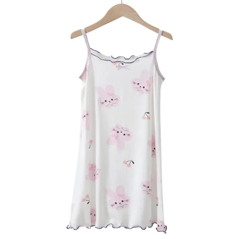 Children's Pajamas Summer Thin and Breathable New Girls' Pajamas Home Clothes Small Suspenders