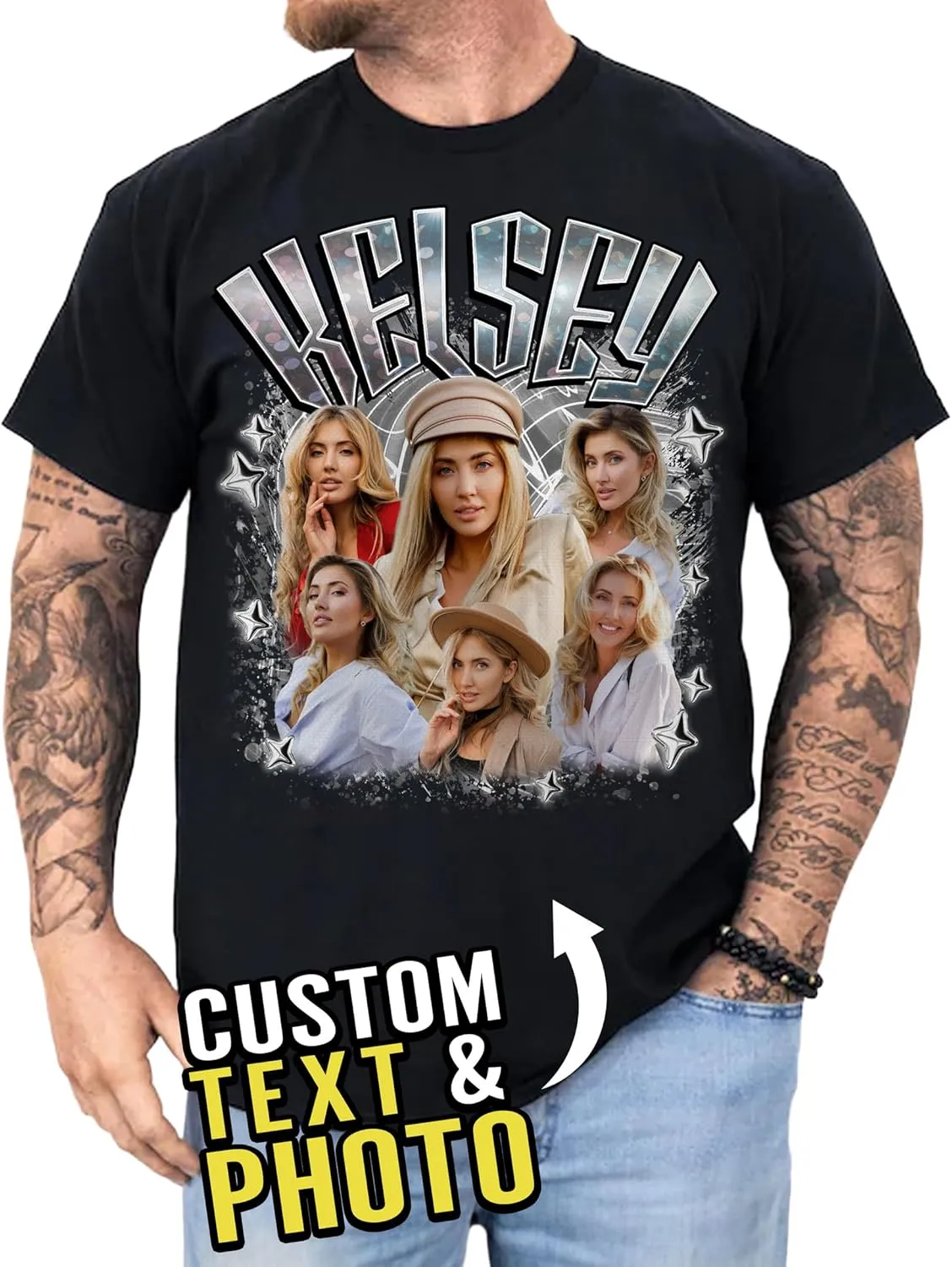Custom Photo Shirt for Men & Women, Personalized Shirt with Picture Gift for Boyfriend Girlfriend, Dad Mom, Friends, Family