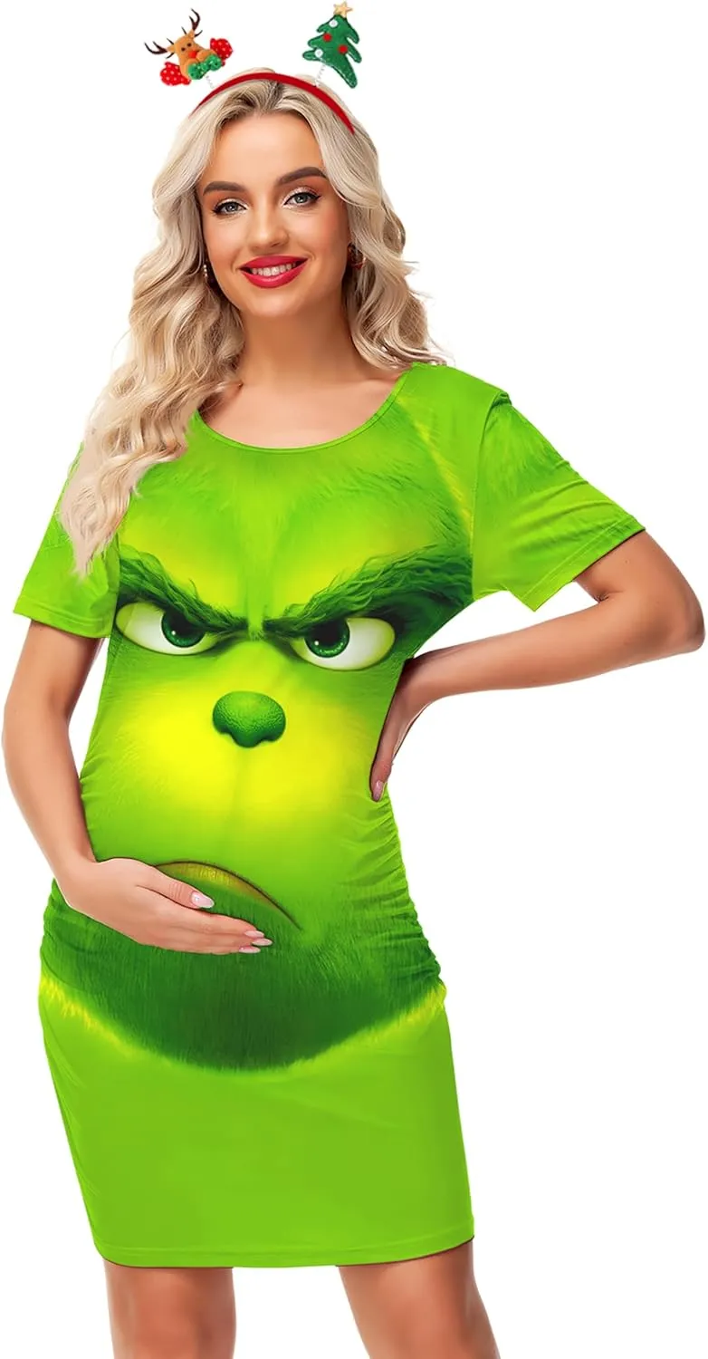 Deerose Womens Christmas Maternity Costume Pregnant Dress Xmas Party Outfit