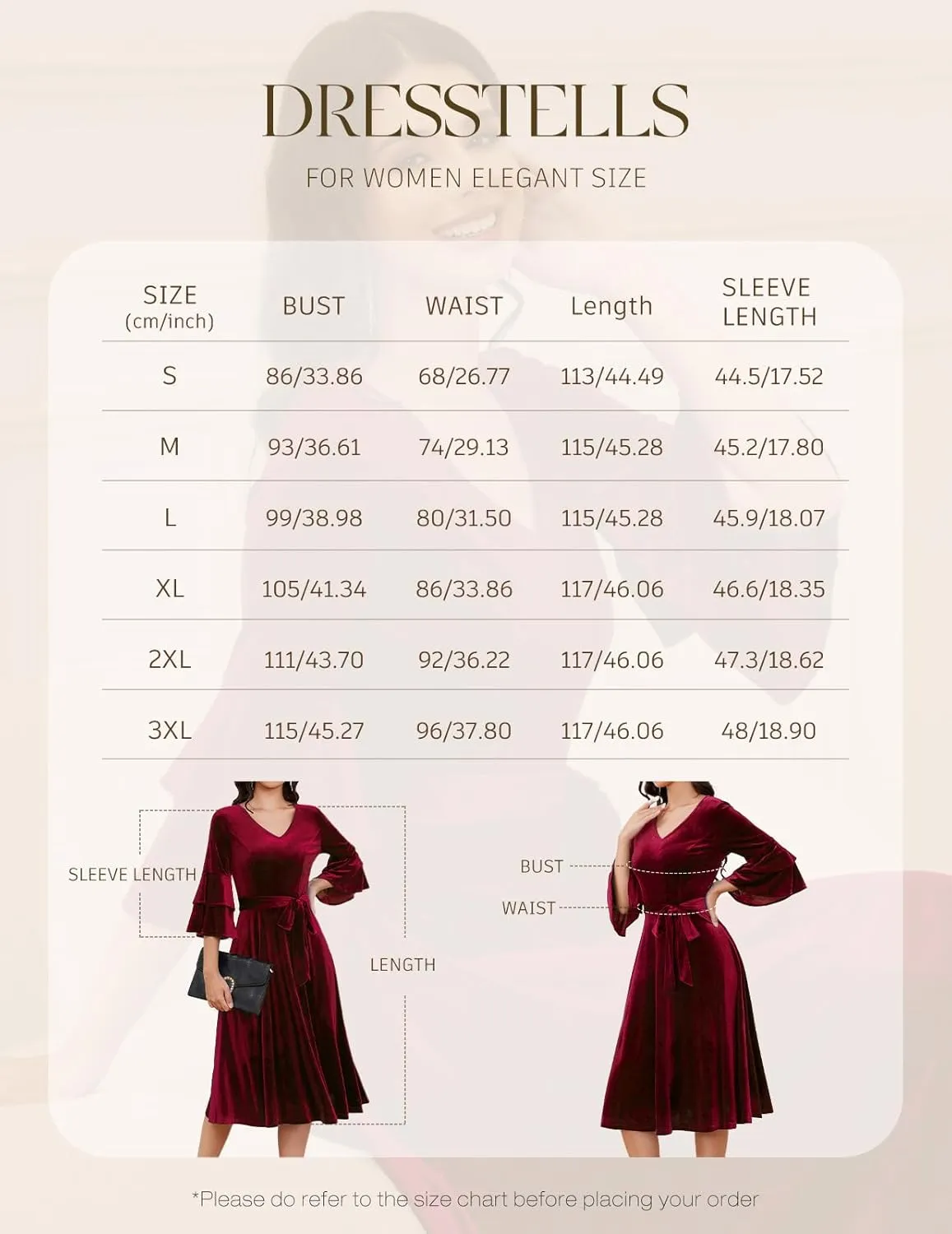 DRESSTELLS Velvet Cocktail Dress for Women, 2024 Christmas Holiday Party Long Sleeve Velour Dresses