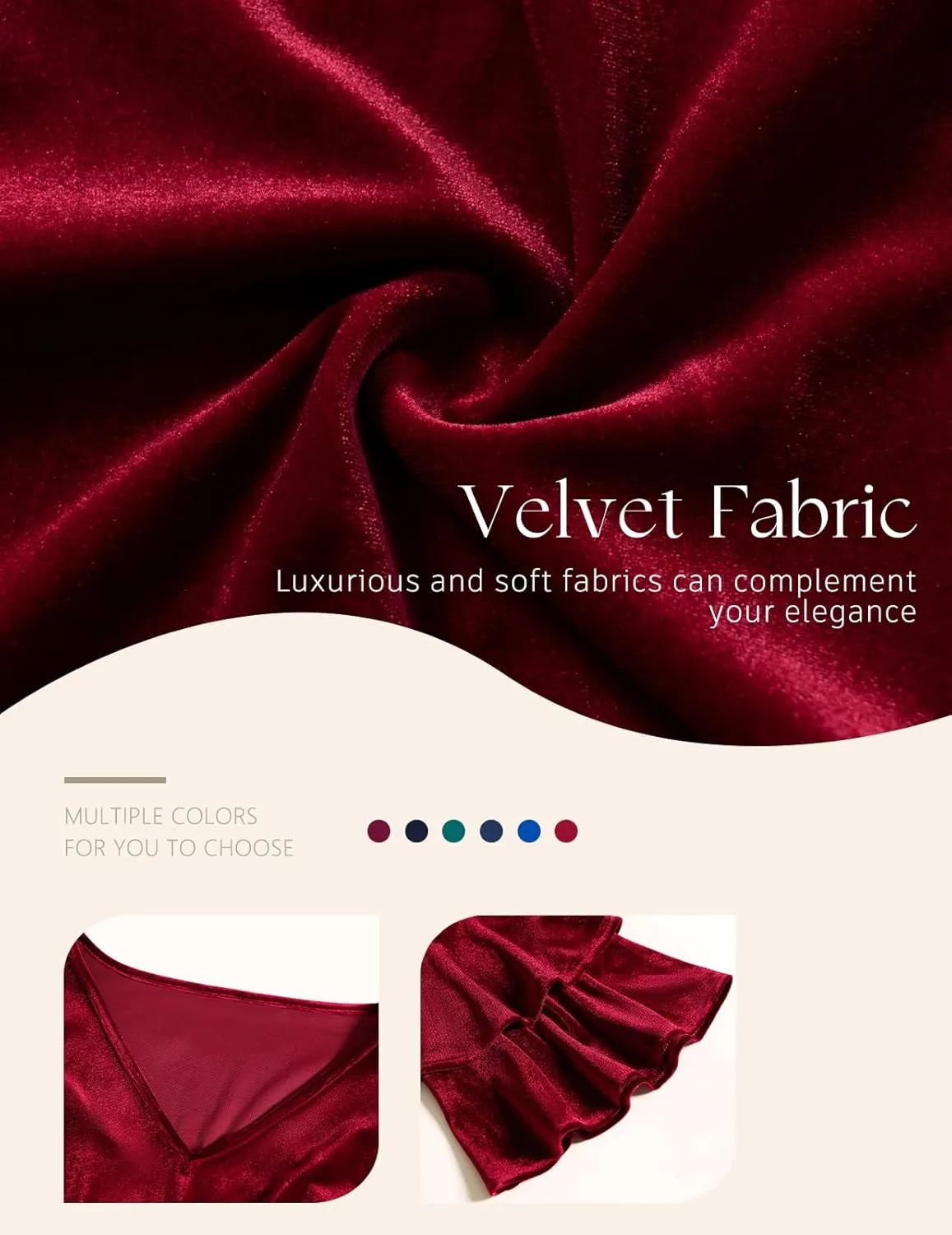 DRESSTELLS Velvet Cocktail Dress for Women, 2024 Christmas Holiday Party Long Sleeve Velour Dresses