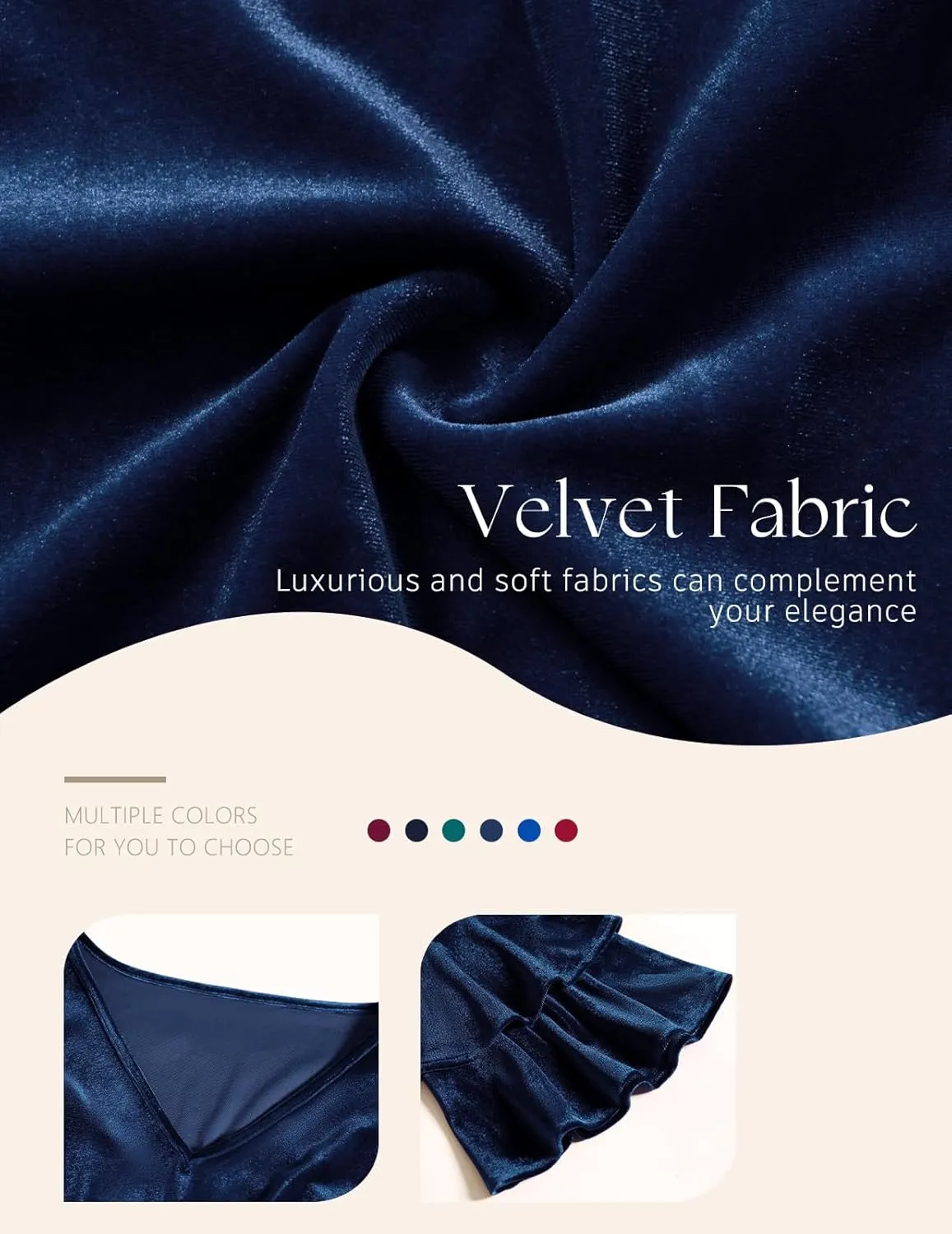 DRESSTELLS Velvet Cocktail Dress for Women, 2024 Christmas Holiday Party Long Sleeve Velour Dresses
