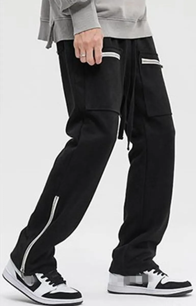 Faux Suede Sweatpants Women Flare Dancing Joggers Men's Patchwork Streetwear Trousers