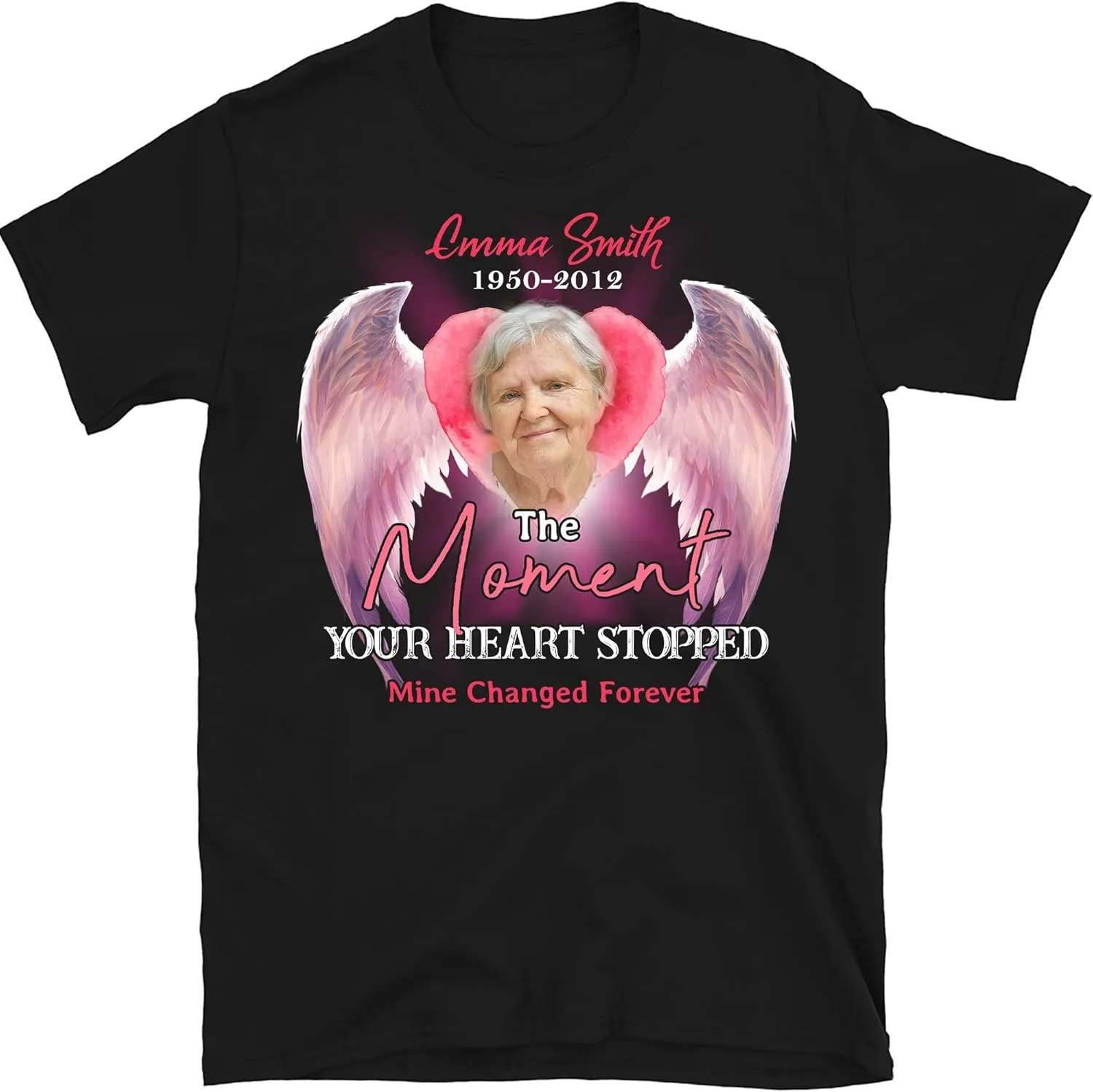 in Loving Memory Family Loss Custom Photo Upload Picture Memorial Gift Tshirt, R.I.P. Shirt, Rest in Peace, Personalized Name Shirt, Multicolored