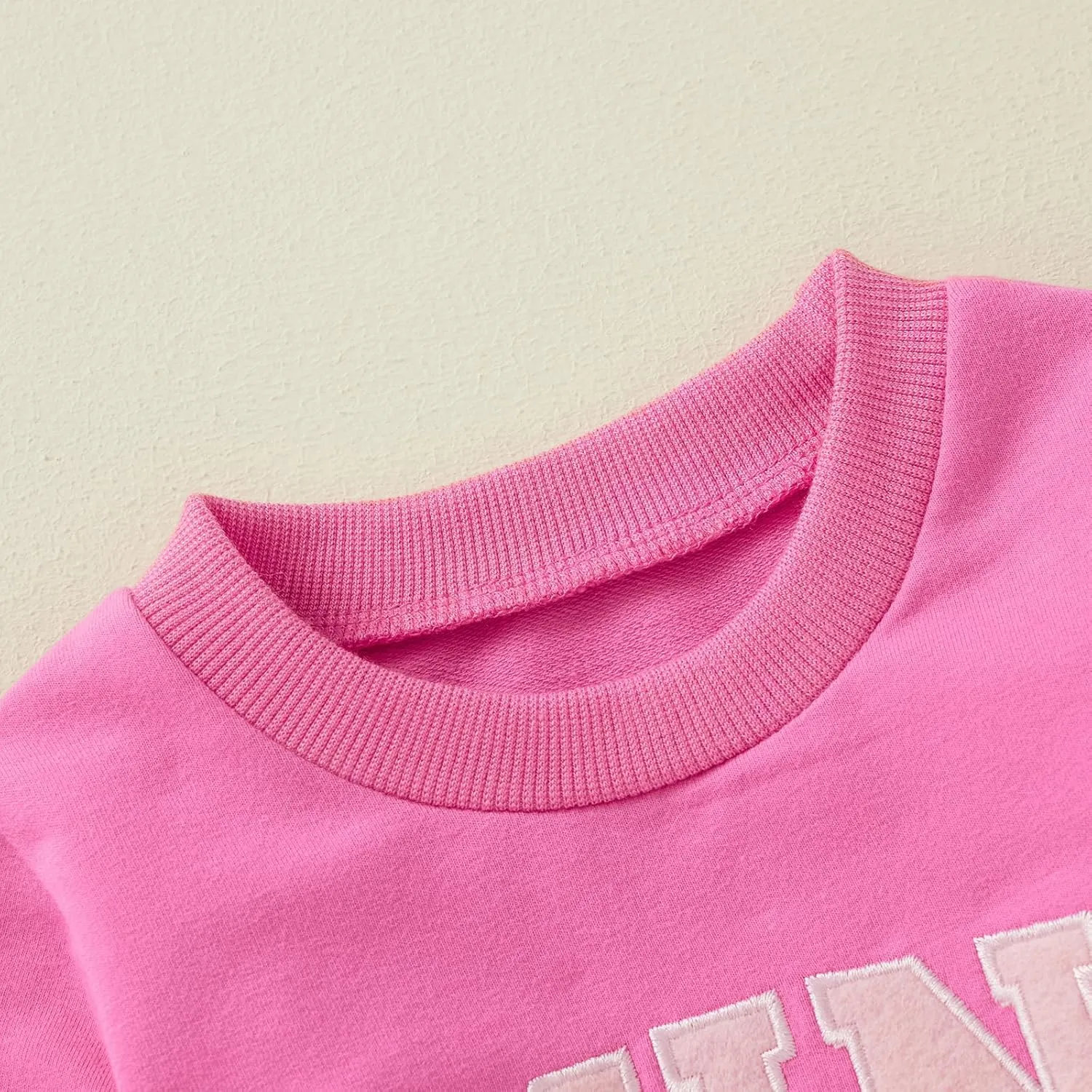 Mommy and Me Letter Print Matching Family Outfits Long Sleeve Crewneck Casual Sweatshirt T-Shirt