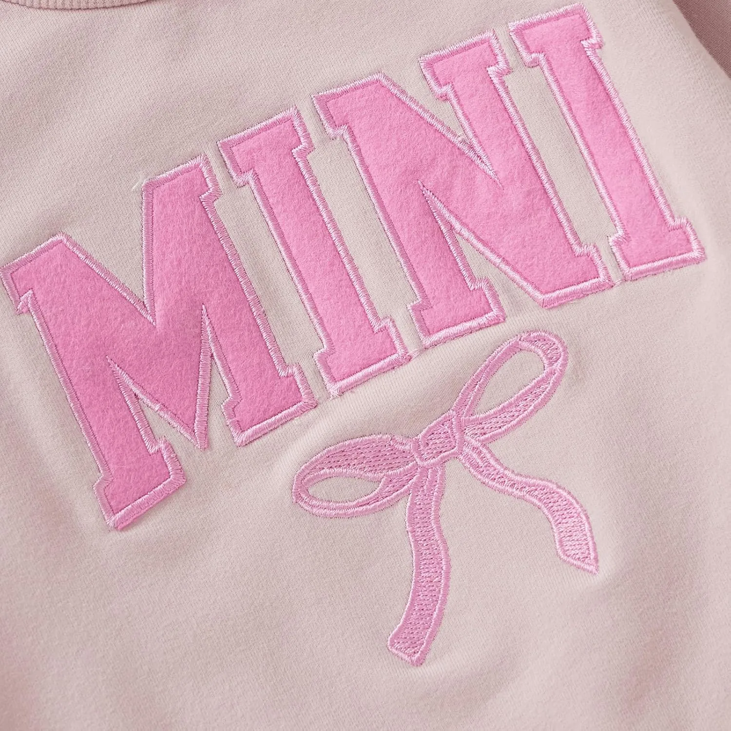 Mommy and Me Letter Print Matching Family Outfits Long Sleeve Crewneck Casual Sweatshirt T-Shirt