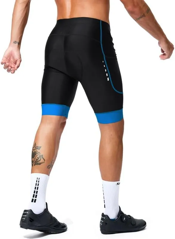Padded Bike Shorts for Men 4D Cycling Road Riding Biking Padding Bicycle Shorts with Phone Pockets