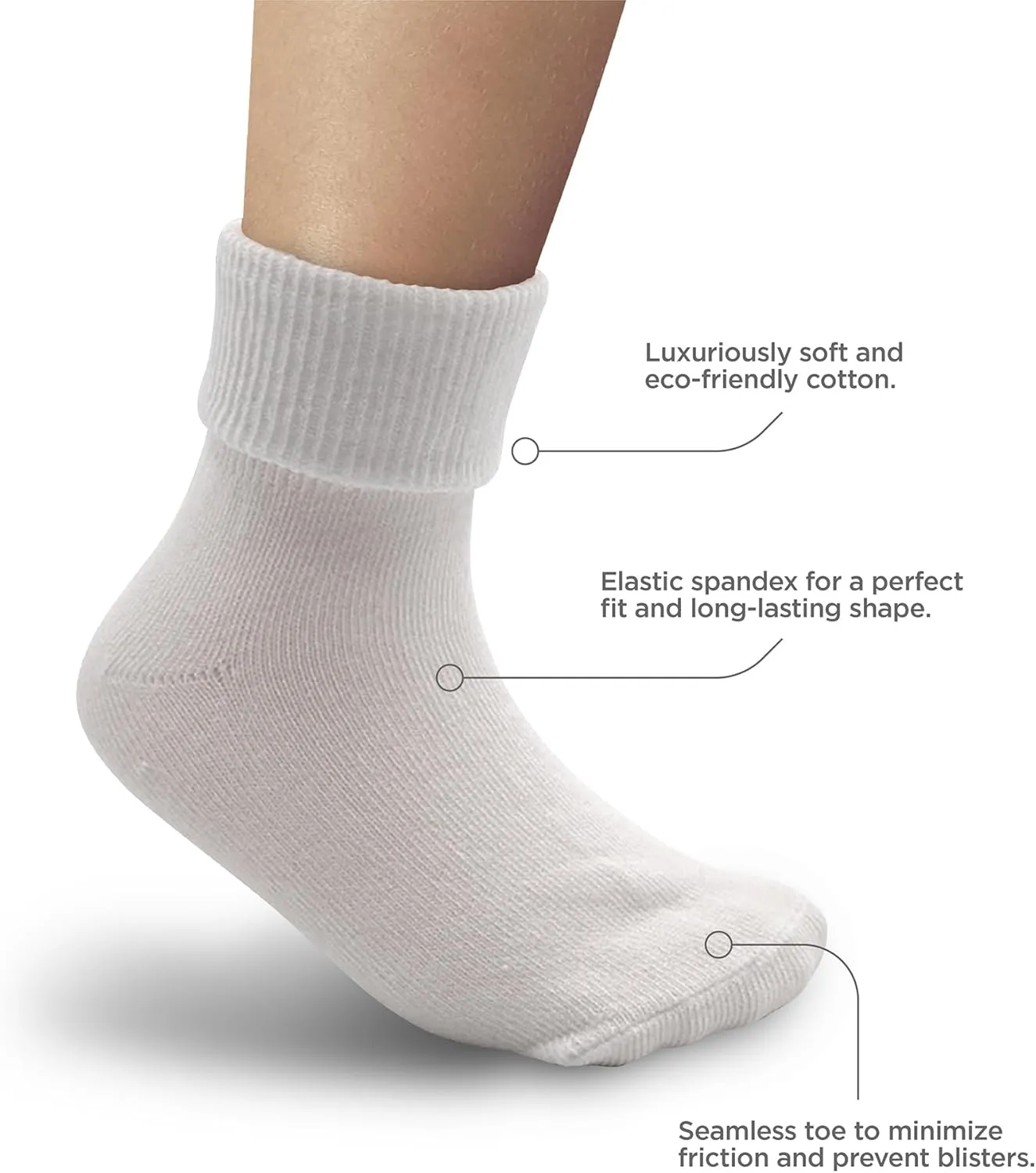 PICCOLO HOSIERY 6 Pairs Boys & Girls Cotton Ankle Socks  Triple Roll Cuff, School Uniform