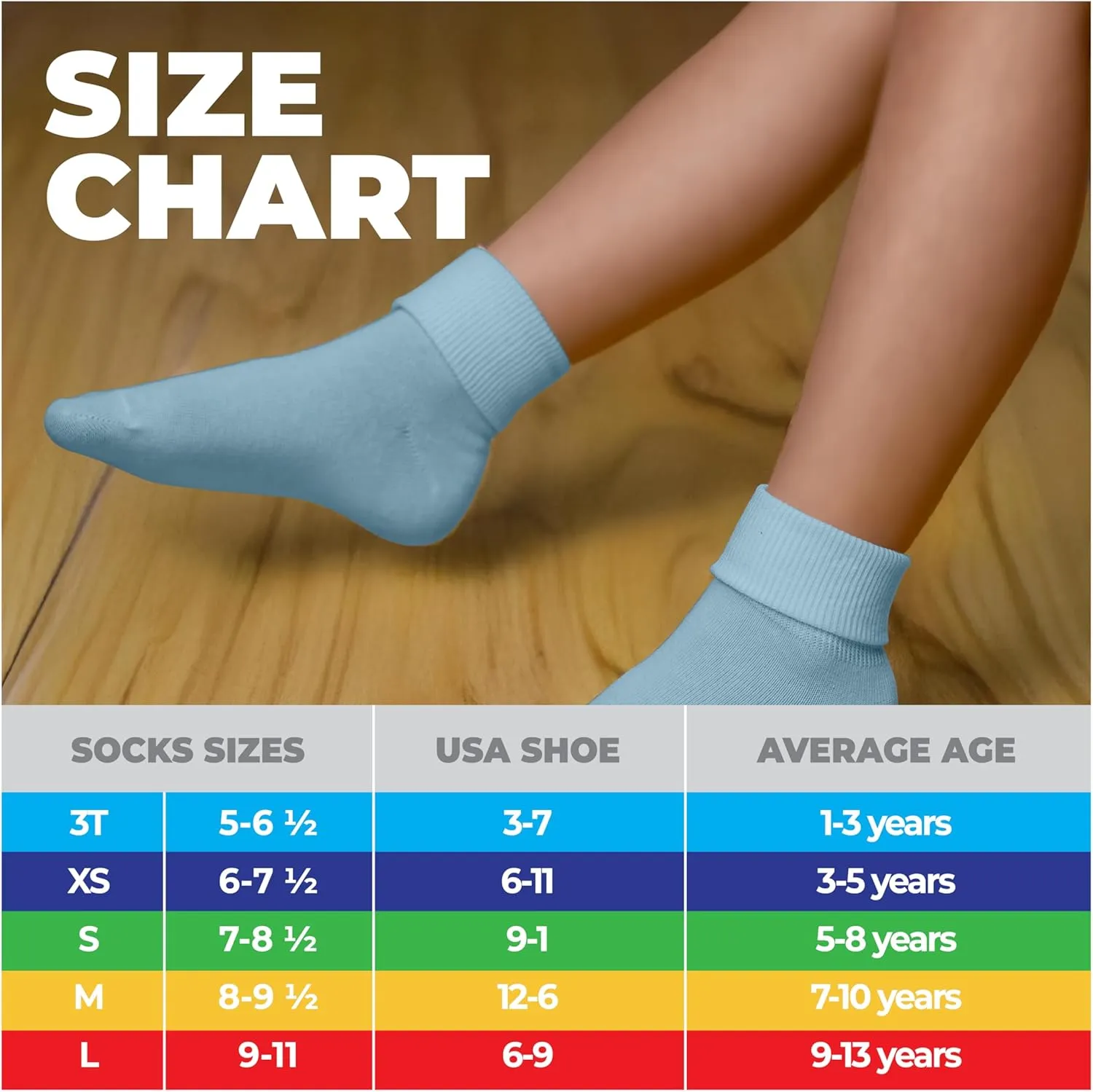 PICCOLO HOSIERY 6 Pairs Boys & Girls Cotton Ankle Socks  Triple Roll Cuff, School Uniform