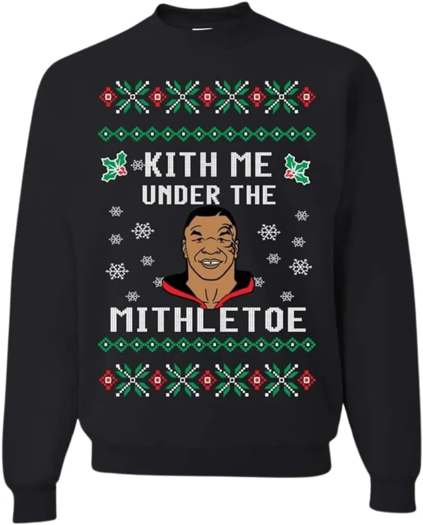Pure Essence Merry Mike Tyson Ugly Christmas Sweater Unisex Crewneck Graphic Sweatshirt