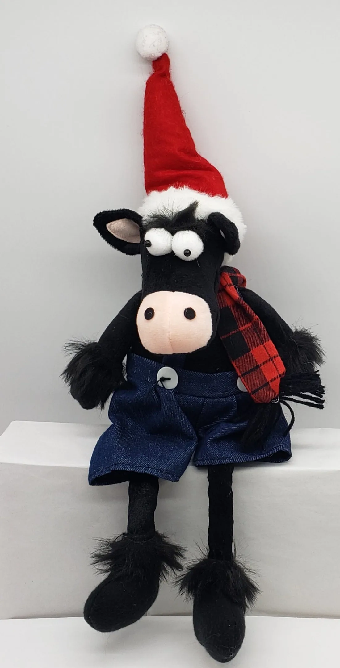 Santa Hat Country Cow Christmas Decoration