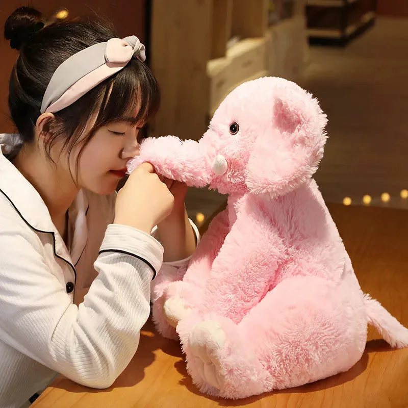 SINOTAO  -  Elephant Plush Toys Kawaii Kids Toys Fluffy Elephant Pillow Stuffed Cartoon Animal Baby Doll Children Christmas Birthday Gift
