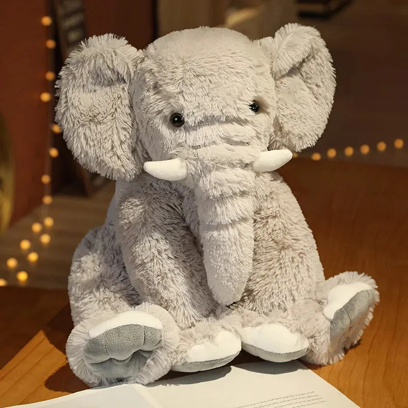 SINOTAO  -  Elephant Plush Toys Kawaii Kids Toys Fluffy Elephant Pillow Stuffed Cartoon Animal Baby Doll Children Christmas Birthday Gift