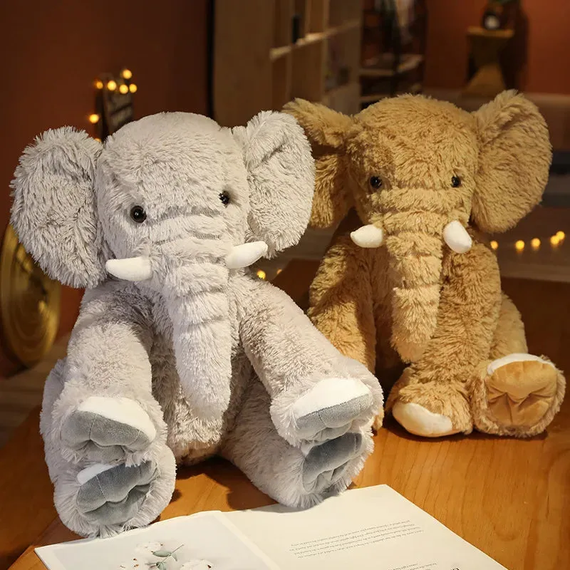 SINOTAO  -  Elephant Plush Toys Kawaii Kids Toys Fluffy Elephant Pillow Stuffed Cartoon Animal Baby Doll Children Christmas Birthday Gift