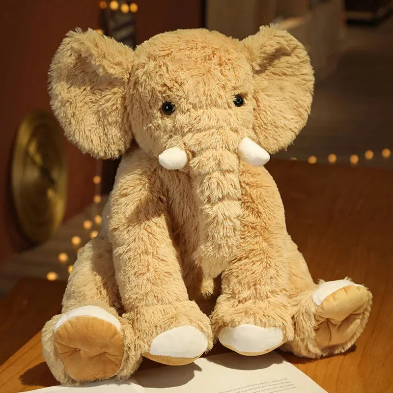 SINOTAO  -  Elephant Plush Toys Kawaii Kids Toys Fluffy Elephant Pillow Stuffed Cartoon Animal Baby Doll Children Christmas Birthday Gift