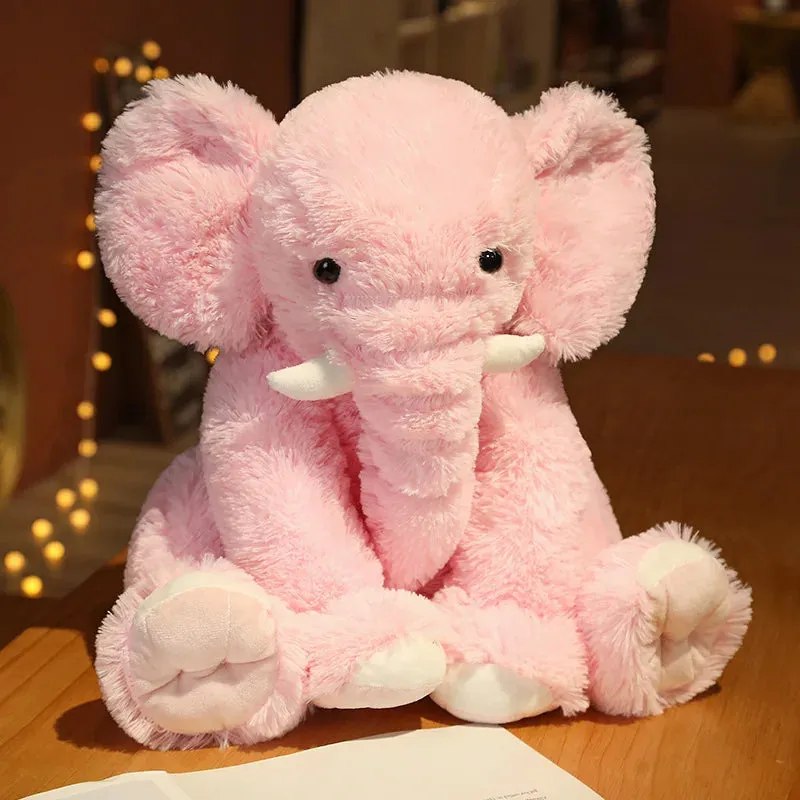 SINOTAO  -  Elephant Plush Toys Kawaii Kids Toys Fluffy Elephant Pillow Stuffed Cartoon Animal Baby Doll Children Christmas Birthday Gift