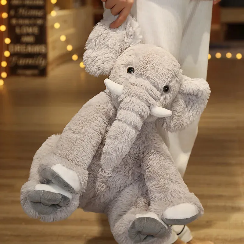 SINOTAO  -  Elephant Plush Toys Kawaii Kids Toys Fluffy Elephant Pillow Stuffed Cartoon Animal Baby Doll Children Christmas Birthday Gift
