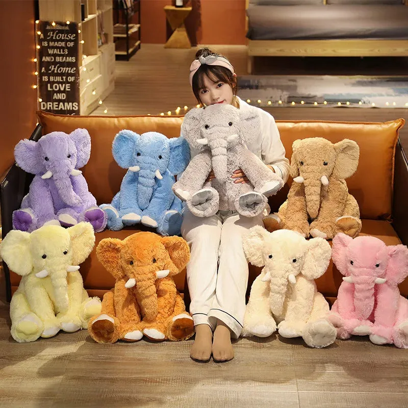SINOTAO  -  Elephant Plush Toys Kawaii Kids Toys Fluffy Elephant Pillow Stuffed Cartoon Animal Baby Doll Children Christmas Birthday Gift