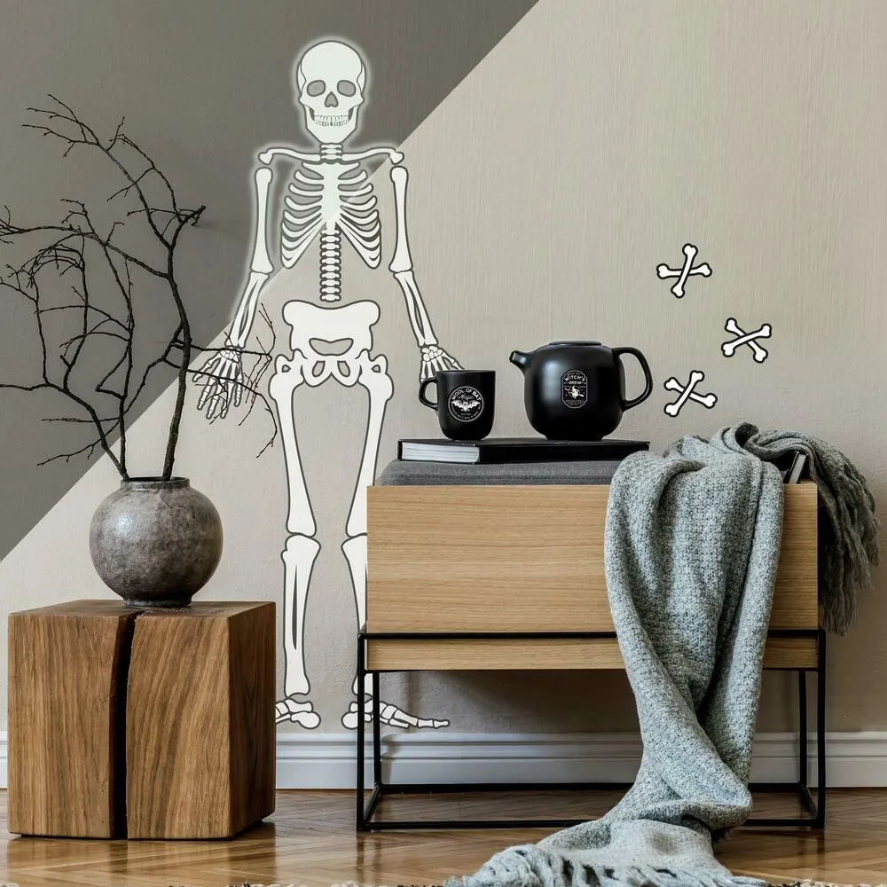 Skeleton Glow in the Dark Peel and Stick Giant Wall Decals