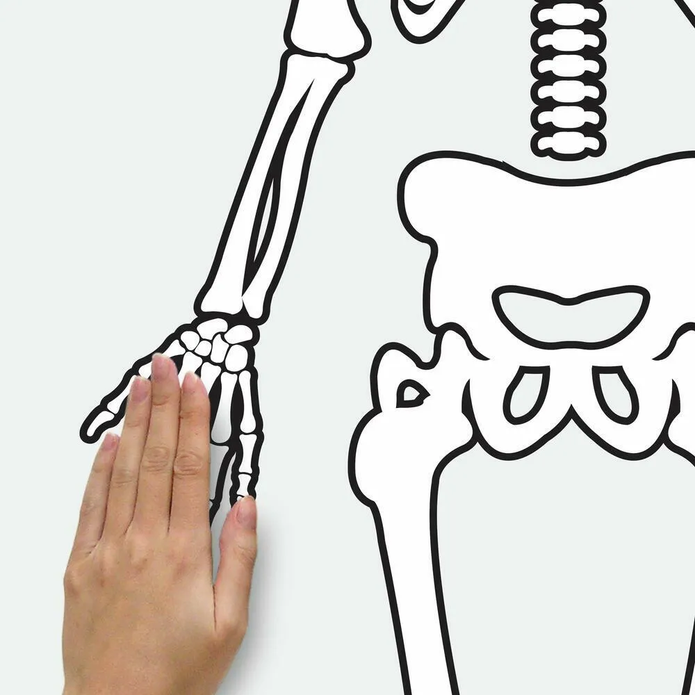 Skeleton Glow in the Dark Peel and Stick Giant Wall Decals
