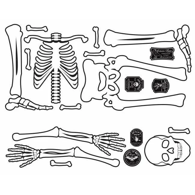 Skeleton Glow in the Dark Peel and Stick Giant Wall Decals