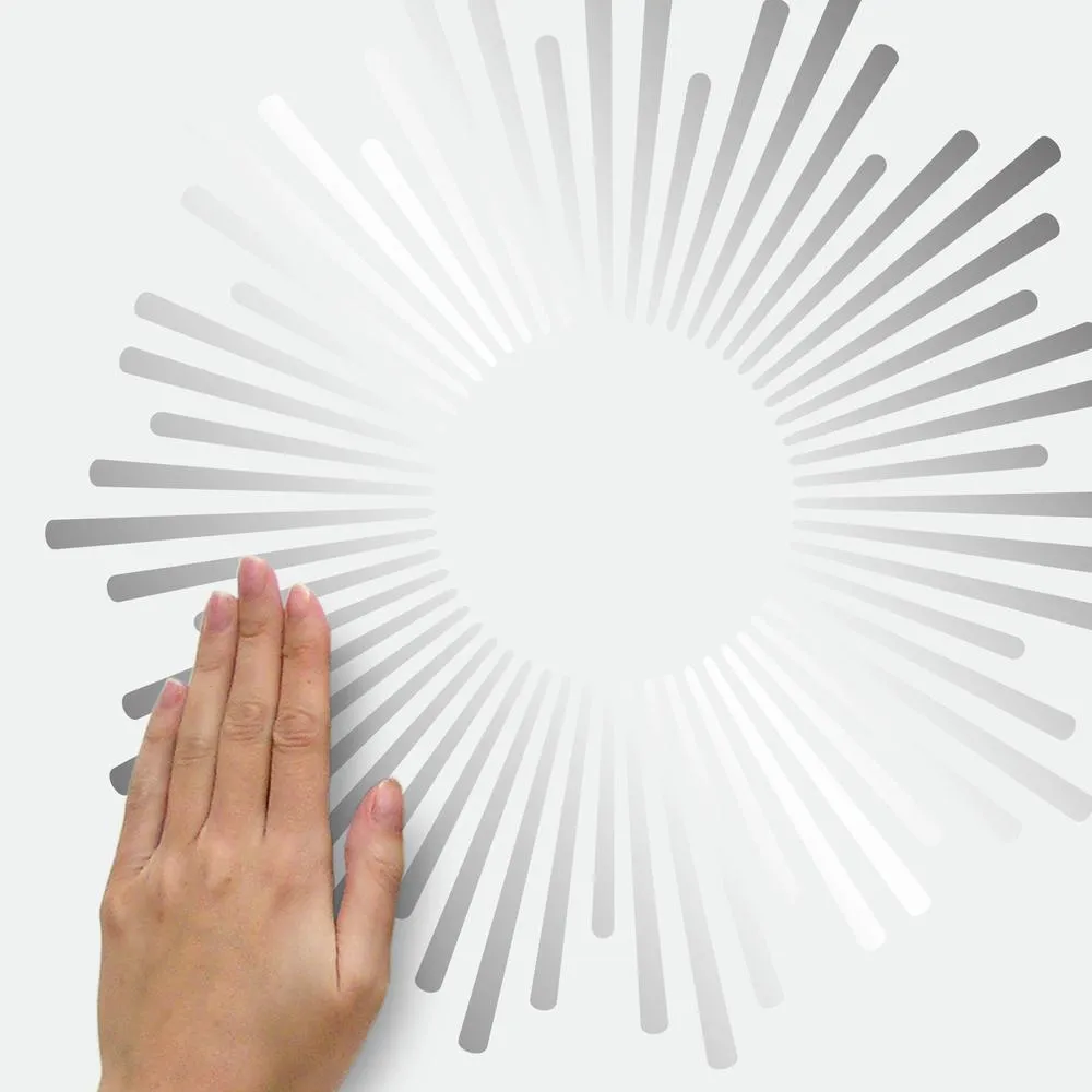 Sunburst Wall Decals with Circle Mirror