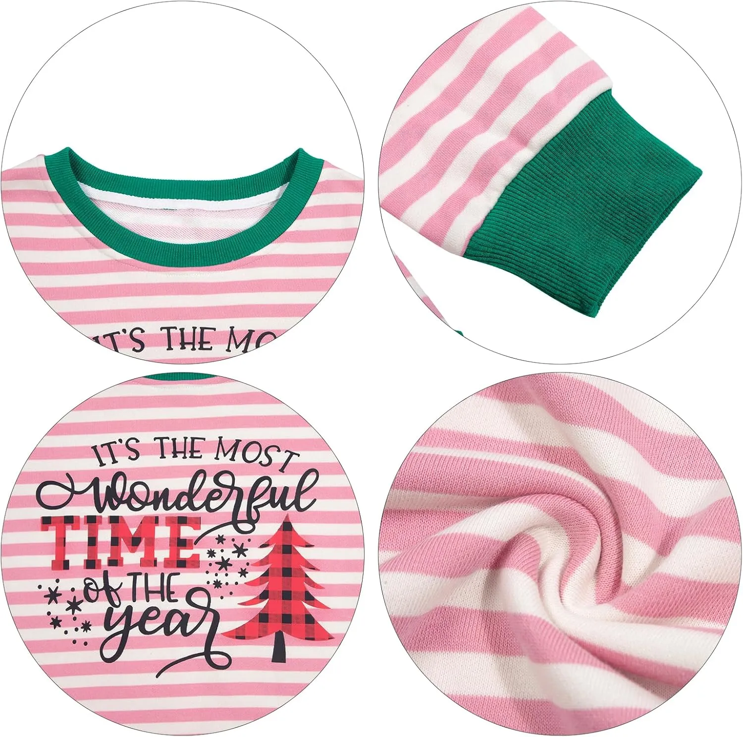 TAOHONG Merry Christmas Sweatshirt Women Xmas Buffalo Plaid Tree Color Block Christmas Snowflake Print Long Sleeve Top Shirts