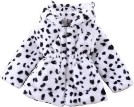 WEONEDREAM Toddler Girls Winter Fleece Coat Kids Hooded Faux Fur Jacket Baby Warm Outwear
