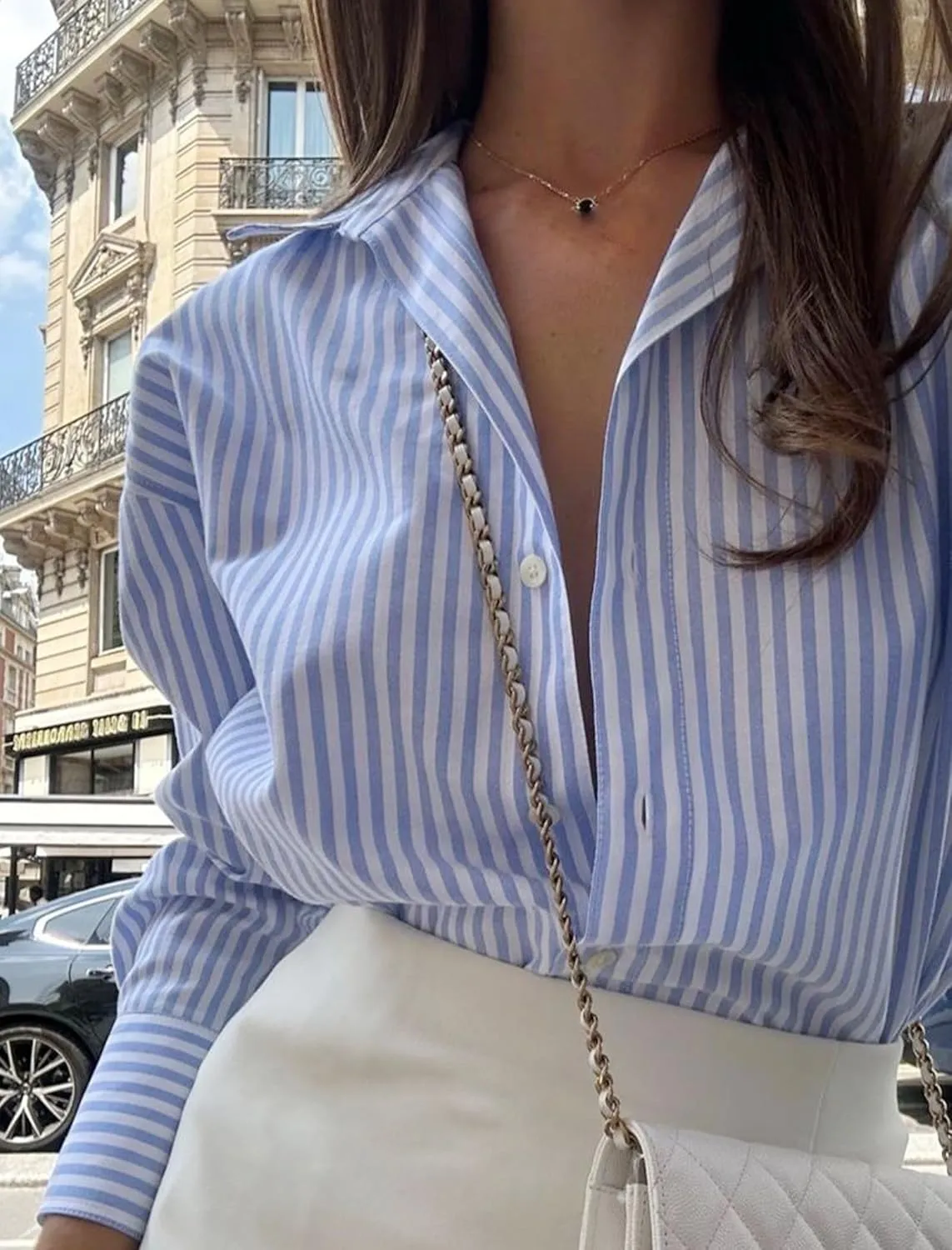 Zeagoo Womens Button Down Shirts Long Sleeve V Neck Tops Wrinkle Free Collared Work Office Solid Blouses Corset Tops