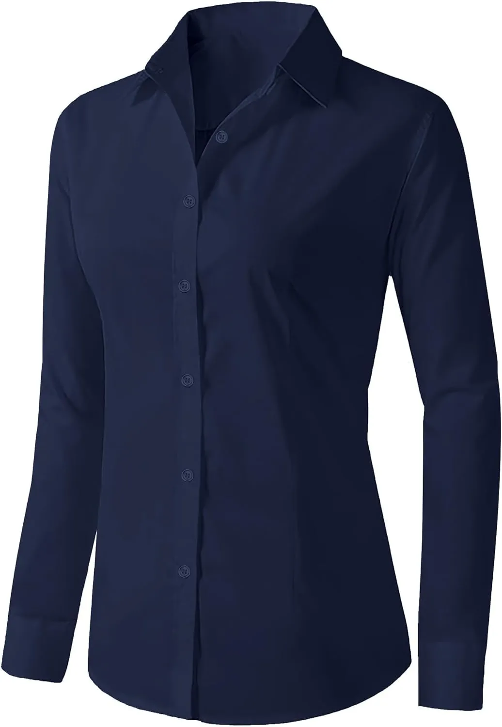 Zeagoo Womens Button Down Shirts Long Sleeve V Neck Tops Wrinkle Free Collared Work Office Solid Blouses Corset Tops