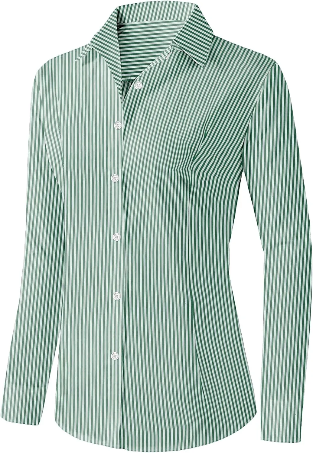 Zeagoo Womens Button Down Shirts Long Sleeve V Neck Tops Wrinkle Free Collared Work Office Solid Blouses Corset Tops