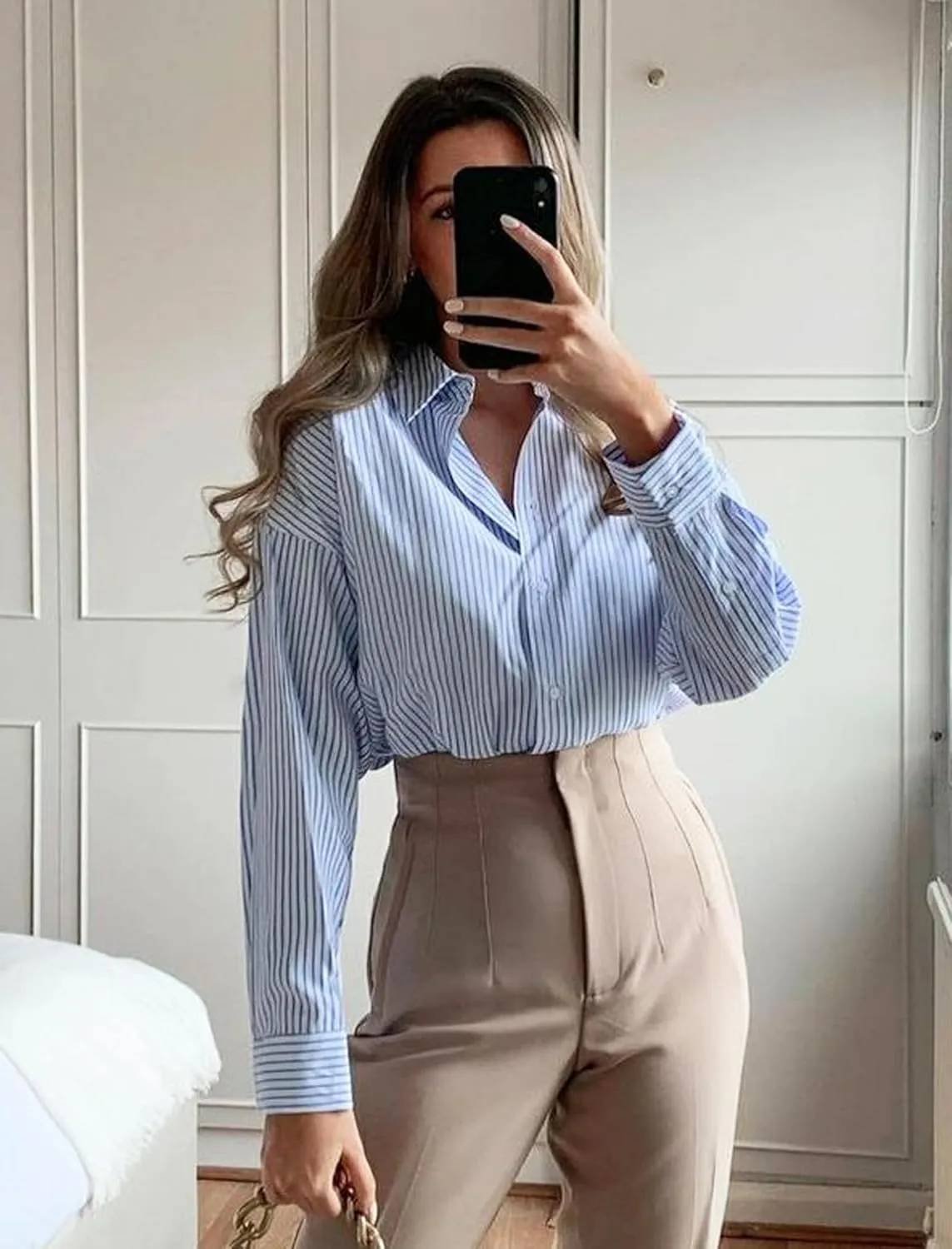Zeagoo Womens Button Down Shirts Long Sleeve V Neck Tops Wrinkle Free Collared Work Office Solid Blouses Corset Tops