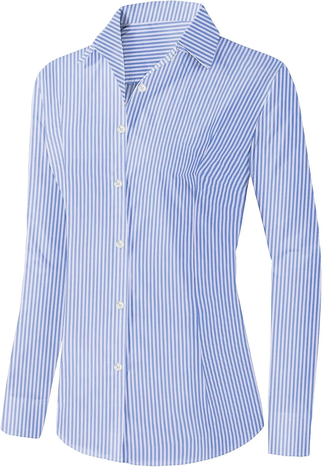 Zeagoo Womens Button Down Shirts Long Sleeve V Neck Tops Wrinkle Free Collared Work Office Solid Blouses Corset Tops